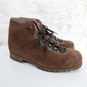 Vintage Dunham Tyroleans Brown Suede Vibram Hiking Boots Men's size 7 Women 8.5